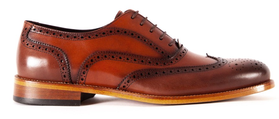 Men Human Scales Brogues | Gustav Cognac