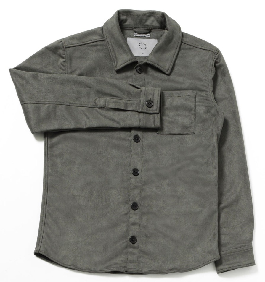 Men Human Scales Overshirts | Rickard Button Grey