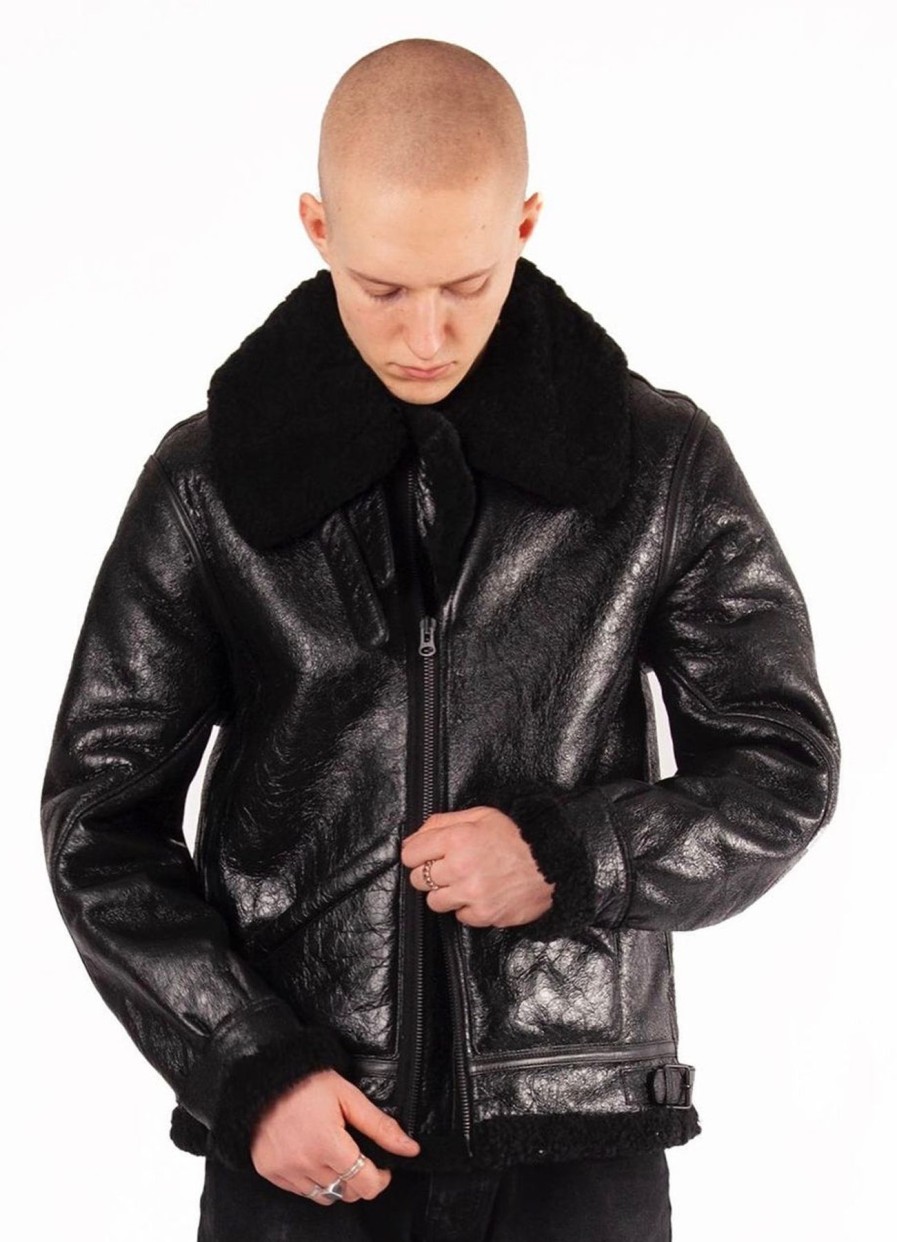 Men Human Scales Winter | Burt Shearling Black Distressed