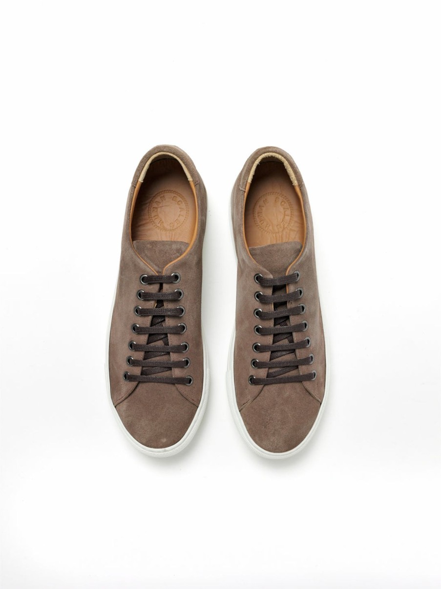 Men Human Scales Sneakers | Herbert Suede Iron Brown