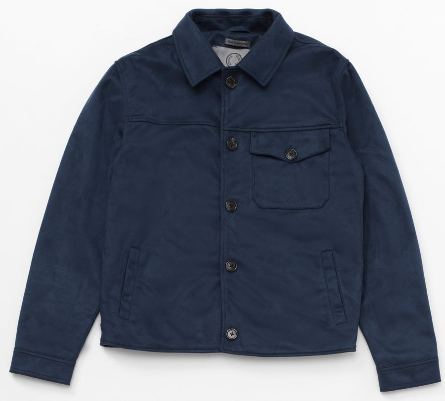 Men Human Scales Overshirts | Mark Vegan Suede Navy